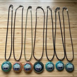 Shambhala resin pendant necklaces